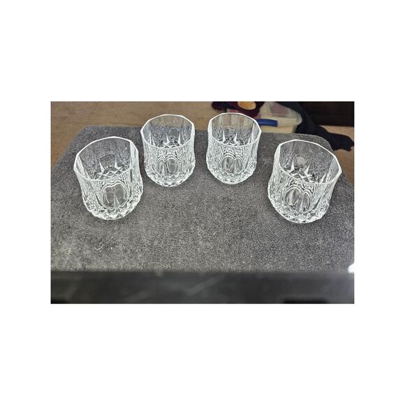 Set 4 Double Old Fashioned Whiskey Rocks Clear Crystal - Picture 2 of 3